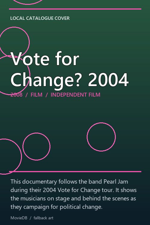 Vote for Change? 2004 poster