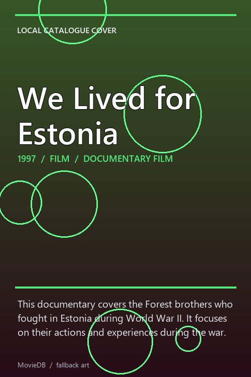 We Lived for Estonia poster