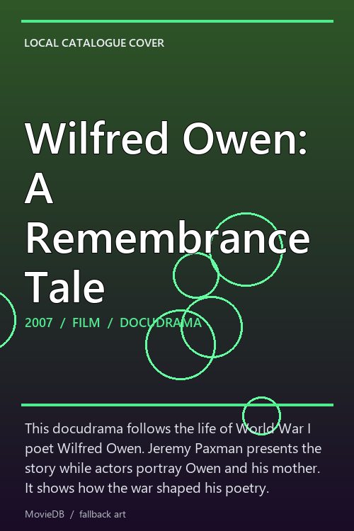 Wilfred Owen: A Remembrance Tale poster
