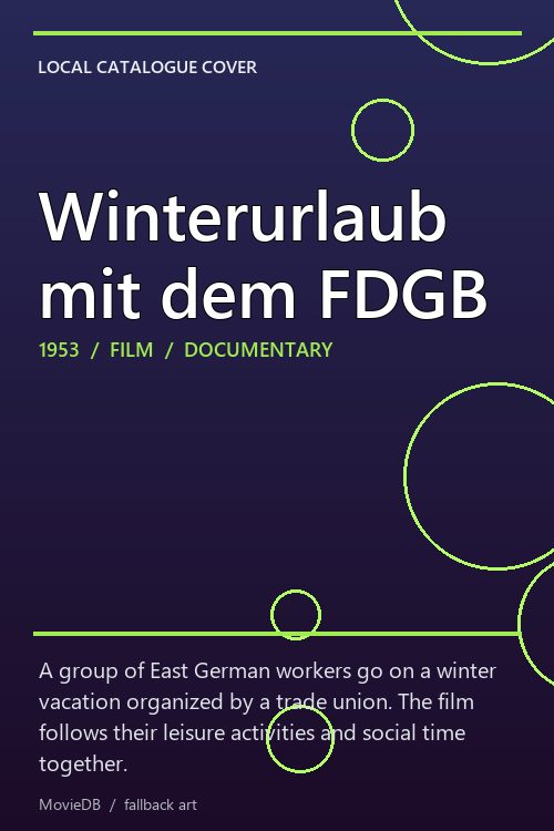 Winterurlaub mit dem FDGB poster