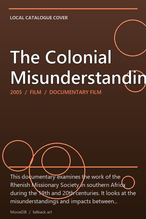 The Colonial Misunderstanding poster