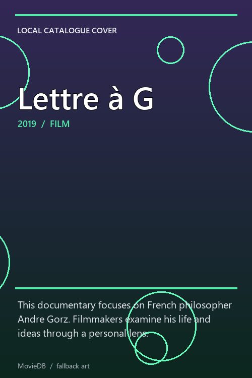 Lettre à G poster