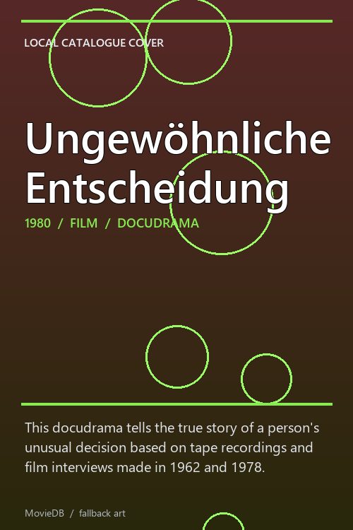 Ungewöhnliche Entscheidung poster