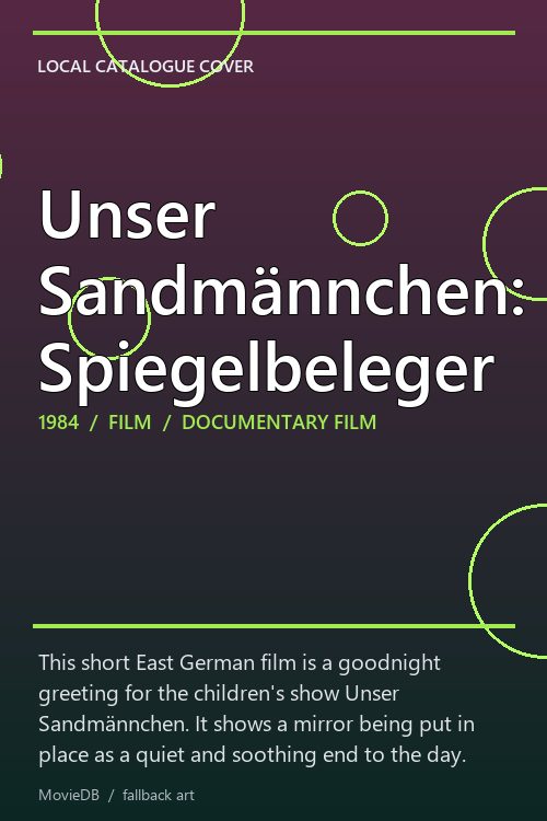 Unser Sandmännchen: Spiegelbeleger poster