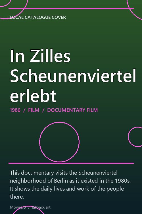 In Zilles Scheunenviertel erlebt poster