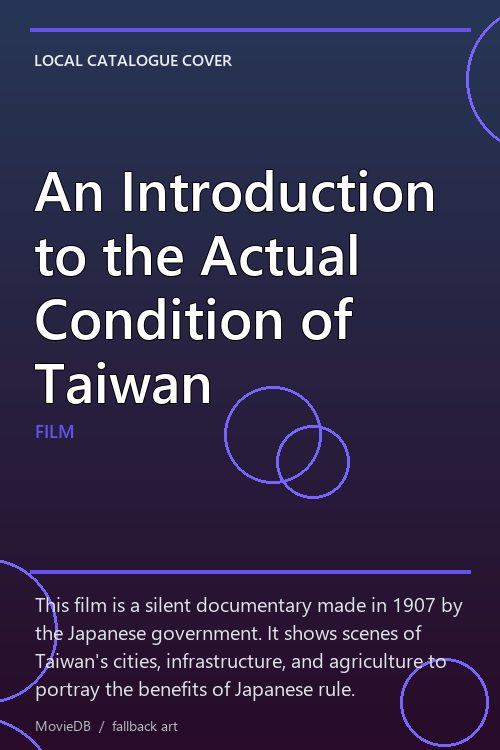An Introduction to the Actual Condition of Taiwan poster