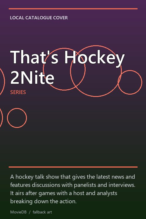 That's Hockey 2Nite poster