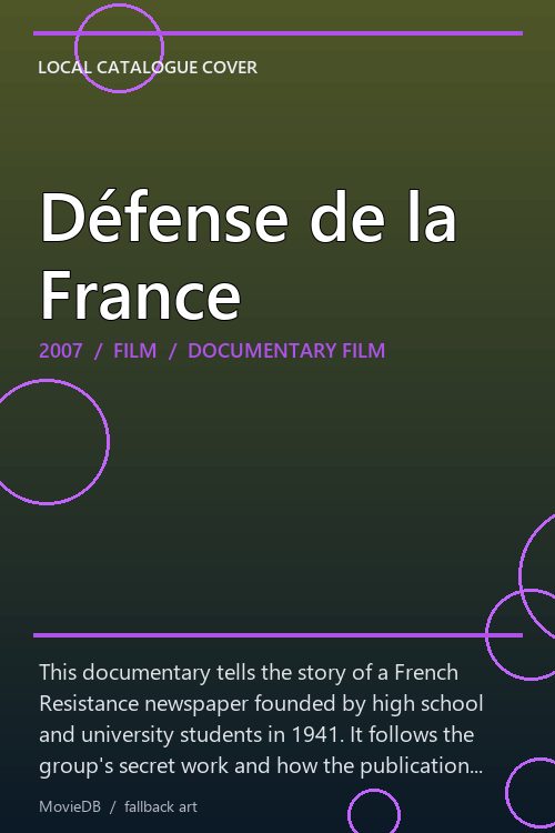 Défense de la France poster