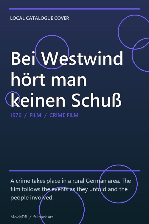 Bei Westwind hört man keinen Schuß poster