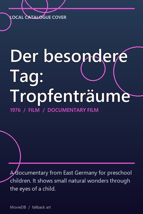 Der besondere Tag: Tropfenträume poster