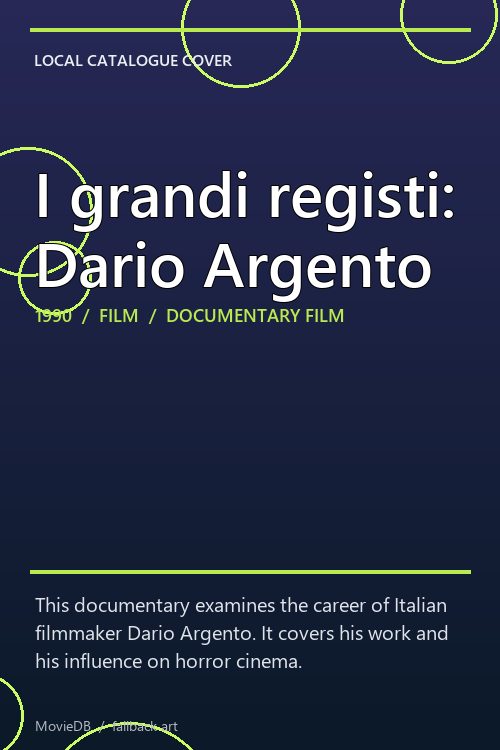 I grandi registi: Dario Argento poster