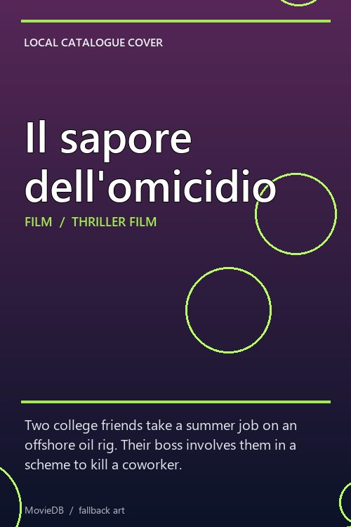Il sapore dell'omicidio poster