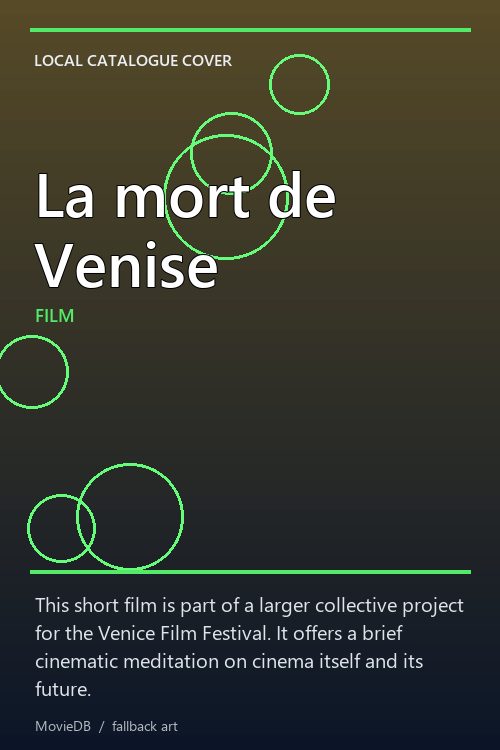 La mort de Venise poster
