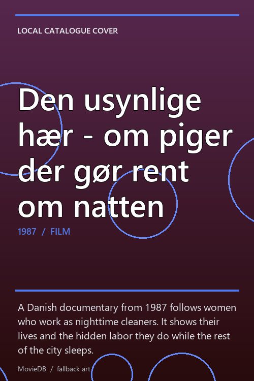 Den usynlige hær - om piger der gør rent om natten poster