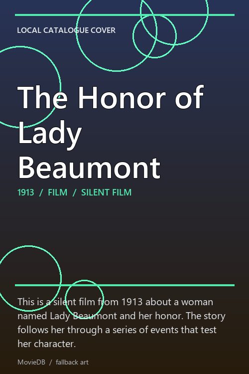 The Honor of Lady Beaumont poster