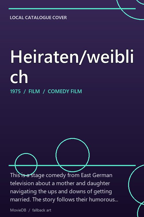 Heiraten/weiblich poster