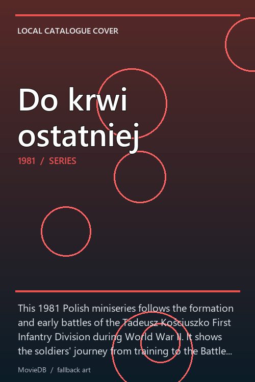 Do krwi ostatniej poster