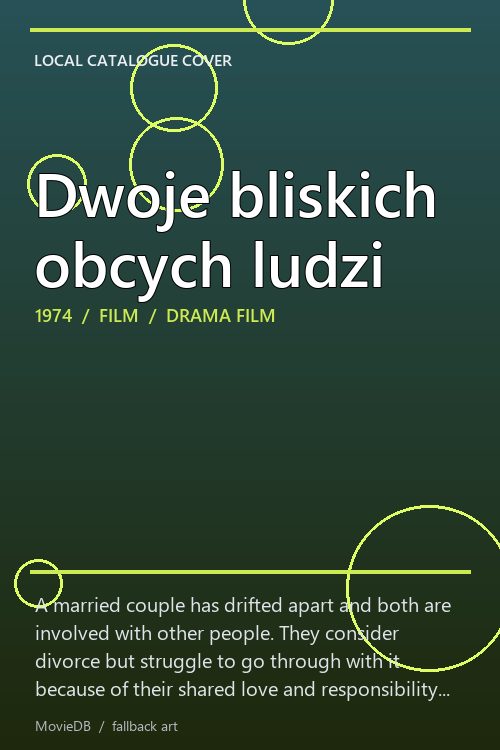 Dwoje bliskich obcych ludzi poster