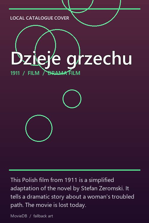 Dzieje grzechu poster