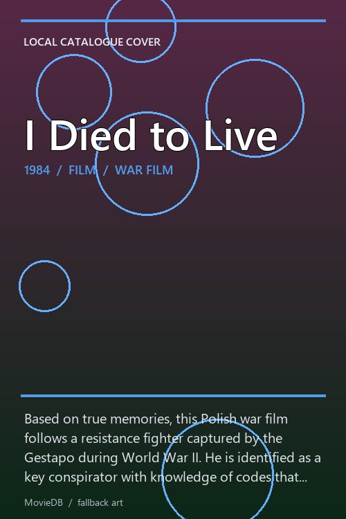 I Died to Live poster
