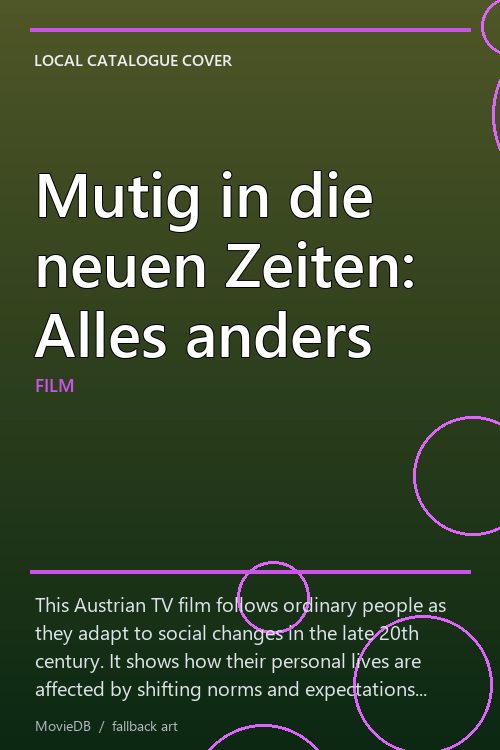 Mutig in die neuen Zeiten: Alles anders poster