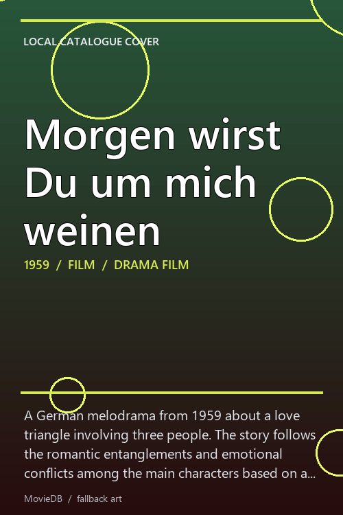 Morgen wirst Du um mich weinen poster