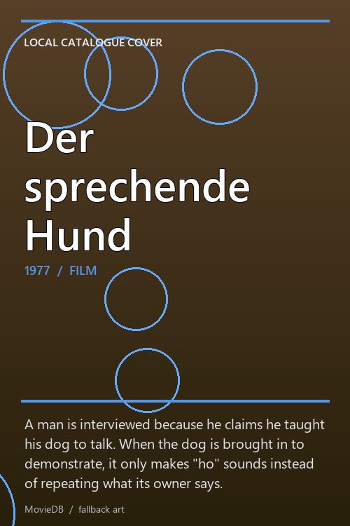 Der sprechende Hund poster