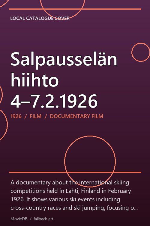 Salpausselän hiihto 4–7.2.1926 poster