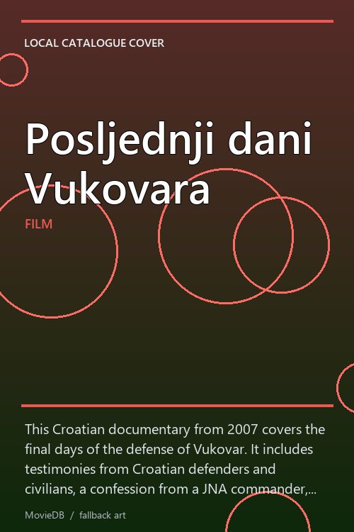 Posljednji dani Vukovara poster