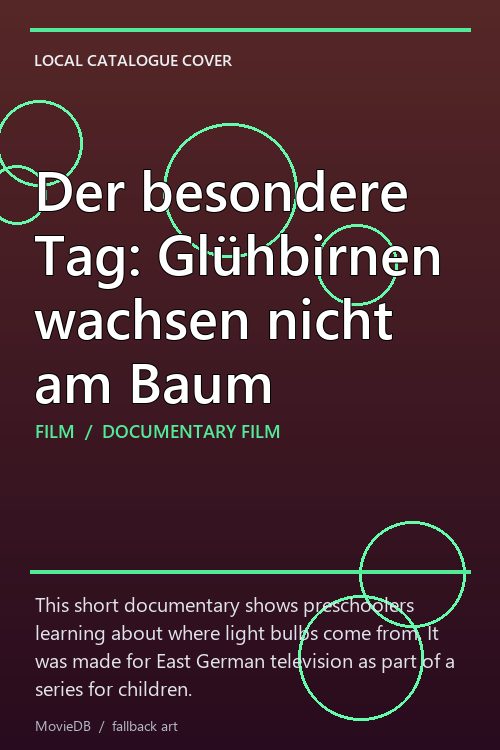 Der besondere Tag: Glühbirnen wachsen nicht am Baum poster