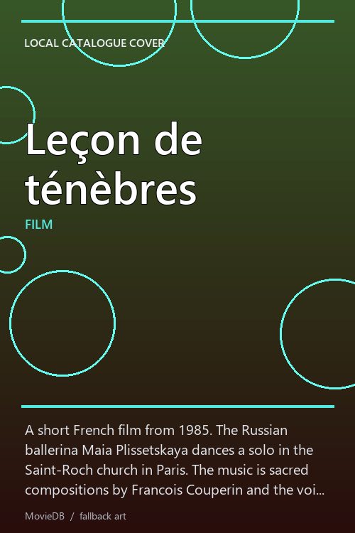 Leçon de ténèbres poster