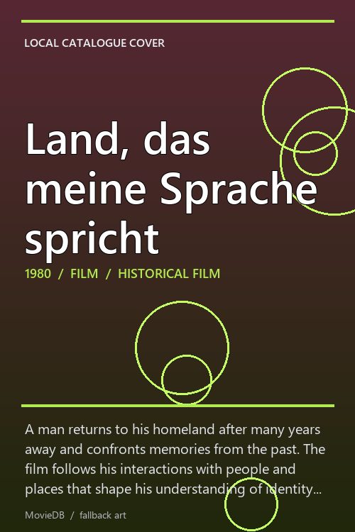 Land, das meine Sprache spricht poster