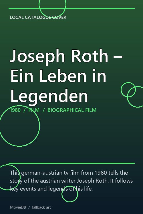 Joseph Roth – Ein Leben in Legenden poster