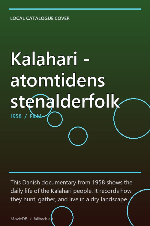 Kalahari - atomtidens stenalderfolk poster