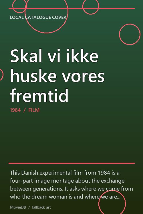 Skal vi ikke huske vores fremtid poster