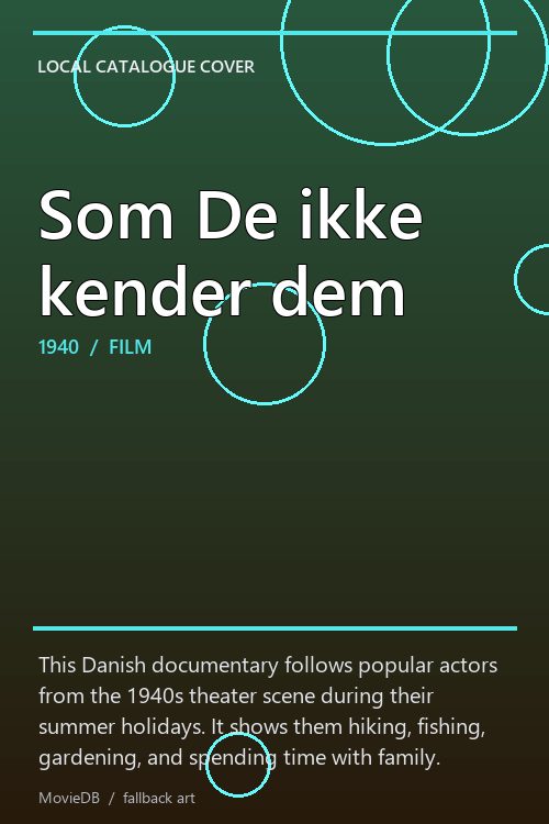 Som De ikke kender dem poster