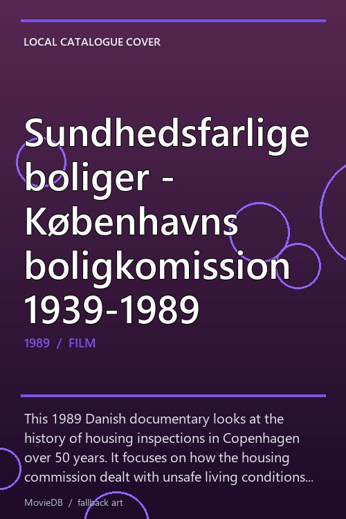 Sundhedsfarlige boliger - Københavns boligkomission 1939-1989 poster