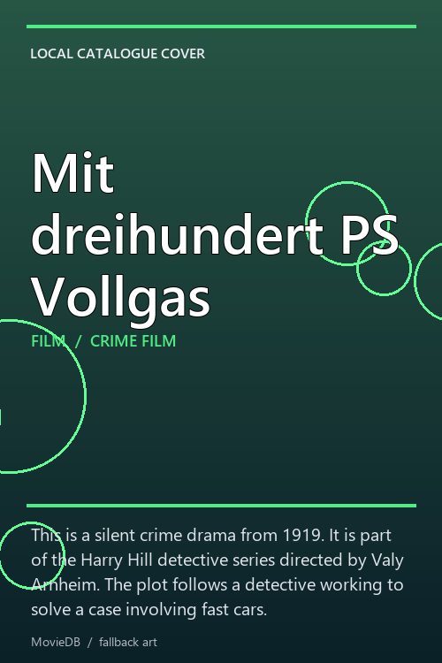 Mit dreihundert PS Vollgas poster