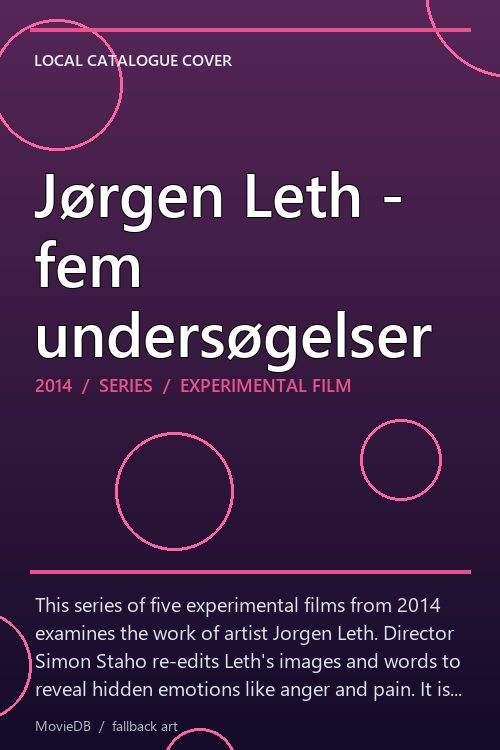 Jørgen Leth - fem undersøgelser poster