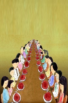 People who are eating poster